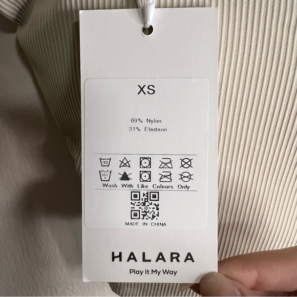 NWT HALARA Ribbed Knit Color Block Backless Cropped Yoga Tank Top - Picture 12 of 12